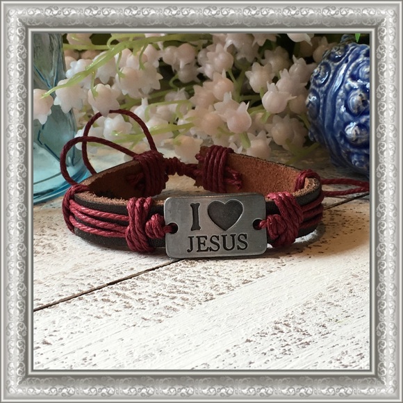I Love Jesus Bracelet  ( Maroon ) - Picture 7 of 7